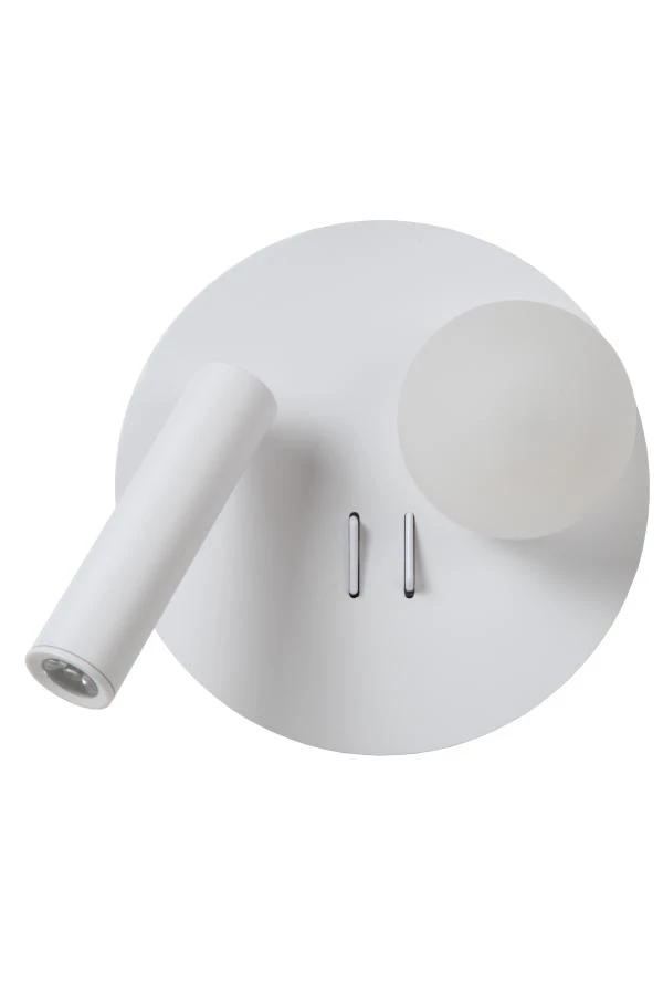 Lucide MATIZ - Lampe de chevet / Applique mural - Ø 16,5 cm - LED - 3000K - Point de rechargement USB - Blanc - éteint